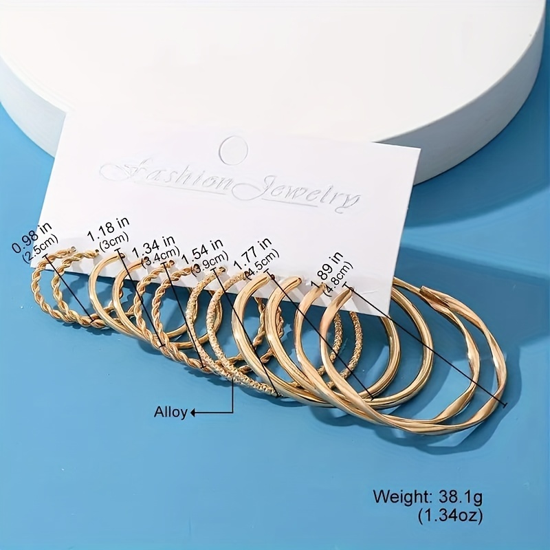 36pc Hoop Earrings for Women with Rhinestone Accents